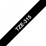 Brother TZE315 Tape Vit Text, Sv. bottom, 6mm