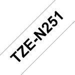 Brother TZEN251 Tape Unlaminated Sv.Text,White Bottom, 24mm