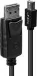 Lindy MINI DP ZU DP KABEL SCHWARZ 5M, MIT ETHERNET