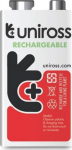 Uniross Batteries Uniross Ni-MH 9V Rechargeable Battery 200mAh