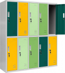 Jan Nowak School wardrobe BHP clothing 10-BARTUS door, 1360 x 1500 x 450 mm, gray-multicolored