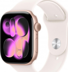 Apple Watch Series 11 GPS+Cellular, envelope 42 mm z rose gold aluminum, soft pink sports strap - size M/L