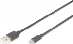 Kabel USB Digitus USB-A - microUSB 1.8 m Czarny (AK300110018S)