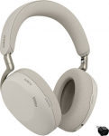 Jabra Evolve3 85 UC - Headset - full size - mounting over the ear - Bluetooth - wireless - active noise erasure - USB-C via Bluetooth adapter, 3.5 mm Contact - warm grey - UC-certified