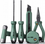 DELI Household tool set 6-part signal green