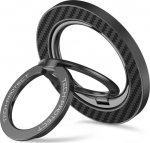 Telefoni s&otilde;rmer&otilde;ngas / tugijalg MagSafe Phone Ring, topeltr&otilde;ngaga, carbon-mustriga, MagSafe magnetkinnitusega, Tech-Protect