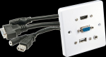 Lindy Multi AV Faceplate, HDMI, VGA, 3.5mm & USB, Plastic