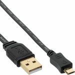 Cable USB InLine USB-A - microUSB 1 m Czarny (31710F)