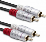 Cable Qoltec RCA (Cinch) x2 - RCA (Cinch) x2 0.5m czarny (52335)