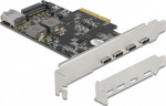 Delock PCI Express x4 Map 4x USB Type-C ext. + 1x USB Type-A int. SuperSpeed USB 10 Gbps - Low Profile