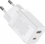 Baseus Super Si Pro Quick Charger USB + USB-C 30W (White) - Charger