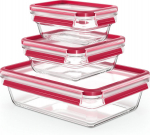 EMSA Clip&Close Glass Food Storage Box 3 pieces