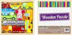 Mega Creative Wooden vehicles puzzle 12 element&oacute;w