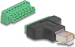 DELOCK Adapter RJ45 St > Terminalblock 8Pin 2-teilig 3.81mm