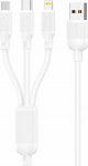 Kabel USB Foneng USB-A - USB-C + micro-B + Lightning 1.2 m White (X80 3 in 1)
