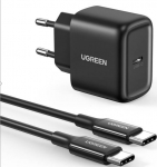 Ugreen CD250, 25W, USB-C czarny + kabel USB-C do USB-C, 2m czarny - Charger