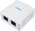 Equip Aufputzdose Cat6A 2-Port 2x RJ45 UTP RAL 9010 ws polybag