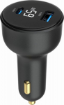 GEMBIRD Fast Car Chargerype-C (PD), LCD, 65W, czarna
