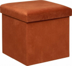 Atmosphera LILOU storage pouffe, velvet, folded, 38 x 38 x 38 cm