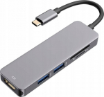 Satechi USB-C-Hubi - star grey, 3 gate, card readers