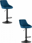 Leobert KAST stool - navy blue velvet / black base x 2