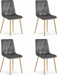 Leobert Krzesło LIBRA - dark gray velvet / wood color legs x 4