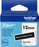Lint Brother BTAG335 12mm valge/must 4m