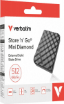 VERBATIM External SSD 512GB Store 'n' Go Mini Diamond, USB-C, čern&aacute;