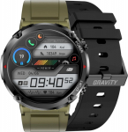 Smartwatch Gravity GT21-7 with Black Silicone Strap / black