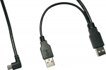 MicroConnect USB2.0 A male to USB2.0 A, male + Mini USB male splitter