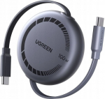 Kabel USB Ugreen USB-C do USB-C L531, PD 100W, Retractable, 1m (szary) (65905)