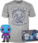 Funko Pop! & Tee (Adult): Marvel Guardians of the Galaxy - Drax (Blacklight) (Special Edition) Vinyl Figure and T-Shirt (S)