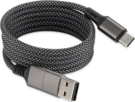 BLUE COLLECTION UUSB-kaabel USB-A / USB-C ALEKSA magnetiline laadimiskaabel PD kiirlaadimise ja andmeedastusega, must