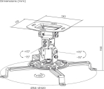Maclean Ceiling Mount/Hanger for Projectors, 54&ndash;320 mm, up to 13.5 kg, 360-degree rotation, MC-200 B