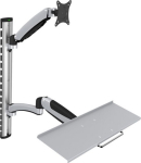 Digitus Ramię single wall-mounted, 1xLCD + Keyboard, max. 27", max. 8kg, tilt-and-swivel 360&deg; (PIVOT)