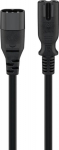 Wentronic Extension cord C7/C8; 2 m, black