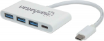 Manhattan USB-C Dock/Hub, Ports (x4): USB-A (x3)