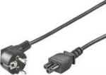 MicroConnect Power Cord CEE 7/7 - C5 0.5m, Angled Schuko, Black