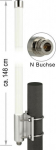 DELOCK Antenne LoRa omnidir. N-Bu 8dBi 147cm outd. wei&szlig;