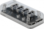 Delock Externer USB 3.0 Hub with 4 Ports transparent