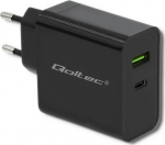 Qoltec Charger | 45W | 5-20V | 2.25-3A | USB typ C PD | USB | Czarna