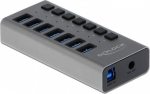 DELOCK External SuperSpeed USB Hub with 7 Ports + Schalter