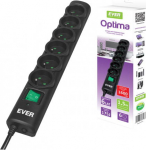 Eve The Ever Optima surge protection power strip 6 sockets 1.5 m czarna (T/LZ08-OPT015/0000)