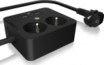 ICY BOX IB-MPS2220B-CH - Steckdosenleiste - For table- or Wandmontage, with USB-Ladeger&auml;t - Wechselstrom 230 V - Eingabe, Eingang power CEE 7/7 - output terminals: 2 (2 x USB, 24 pin USB-C, 2 x CEE 7/3)