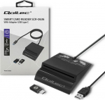 Qoltec Intelligent chip reader kart ID SCR-0636 | USB Type C