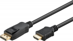Wentronic DisplayPort to HDMI Adapter Cable 3.0m, 4K 3840x2160@30Hz, black (Signal direction: DisplayPort to HDMI)