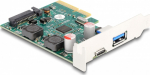 Delock PCI Express x4 Map 1 x extern USB 10 Gbps Type-C Buchse + 1 x extern USB 10 Gbps Typ-A Buchse - Low Profile form factor - PCIe - USB 3.2 Gen 2 (3.1 Gen 2) - Low profile - PCI 3.0 - SATA 15-Pin - Gr&uuml;n - Grau
