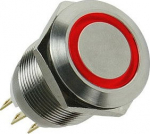 Lamptron vandalism switch 19mm - Silverline - red
