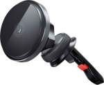 XO telefonihoidik autosse + juhtmevaba laadija 15W CX015, must
