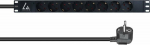 Lanview 19" rack mount power strip, 1U, 16A with 8 x Schuko type
